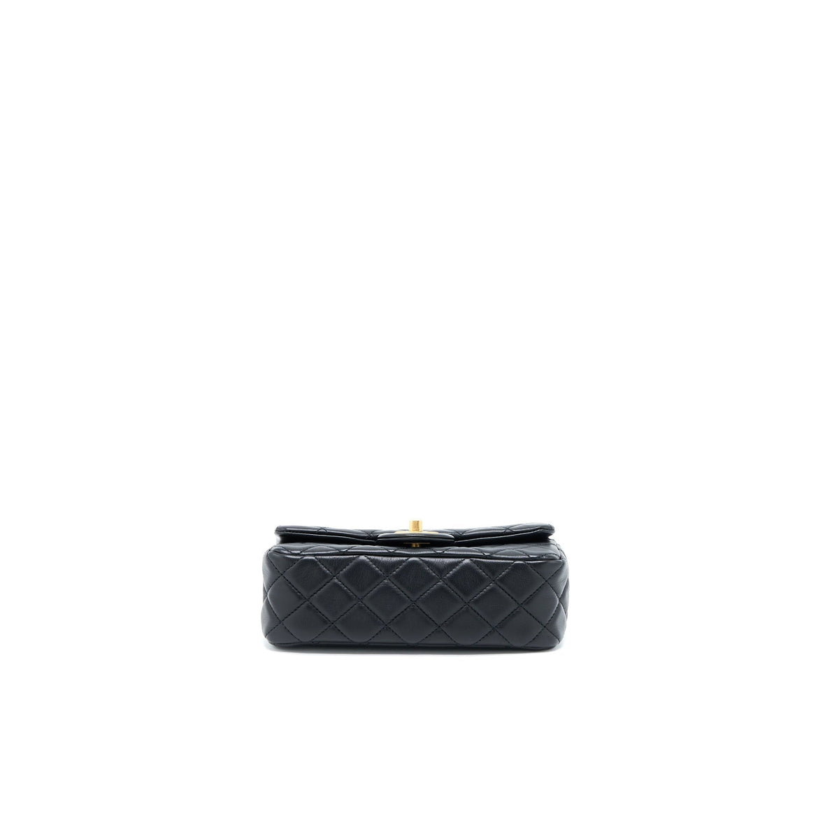 CHANEL PEARL CRUSH MINI RECTANGULAR FLAP BAG LAMBSKIN BLACK GHW