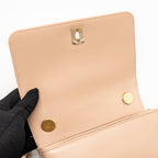 Chanel Pearl Chain Flap Bag Calfskin Beige GHW (Microchip)