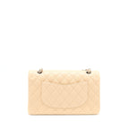 CHANEL CLASSIC DOUBLE FLAP BAG CAVIAR LIGHT BEIGE SHW