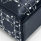 DIOR MINI LADY DIOR SATIN CRYSTAL DARK BLUE SHW