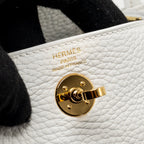 HERMES MINI LINDY II CLEMENCE NEW WHITE GHW