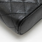 CHANEL CLASSIC VANITY PHONE HOLDER WITH CHAIN CAVIAR BLACK LGHW