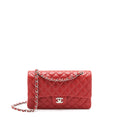 CHANEL CLASSIC DOUBLE FLAP BAG CAVIAR RED SHW