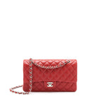 CHANEL CLASSIC DOUBLE FLAP BAG CAVIAR RED SHW