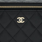 CHANEL 22S LONG VANITY WITH CHAIN CAVIAR BLACK LGHW