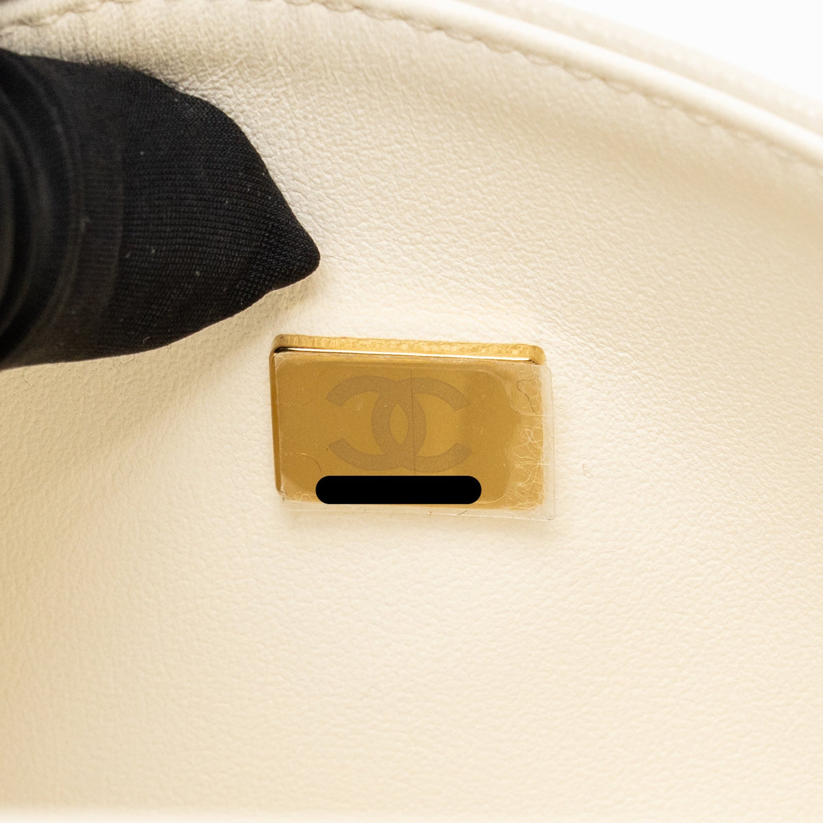 Chanel Small Classic Double Flap Bag Caviar Ivory LGHW (Microchip)
