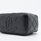 CHANEL 23C PEARL CRUSH LONG VANITY LAMBSKIN BLACK BRUSHED GHW (MICROCHIP)