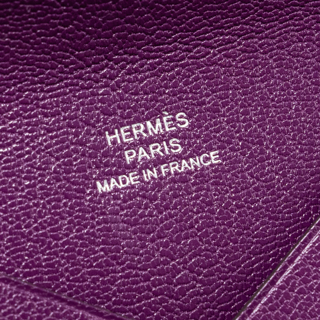 Hermes calvi card holder chevre chamkila anemone SHW