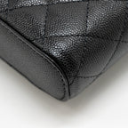 CHANEL CLASSIC VANITY PHONE HOLDER WITH CHAIN CAVIAR BLACK LGHW