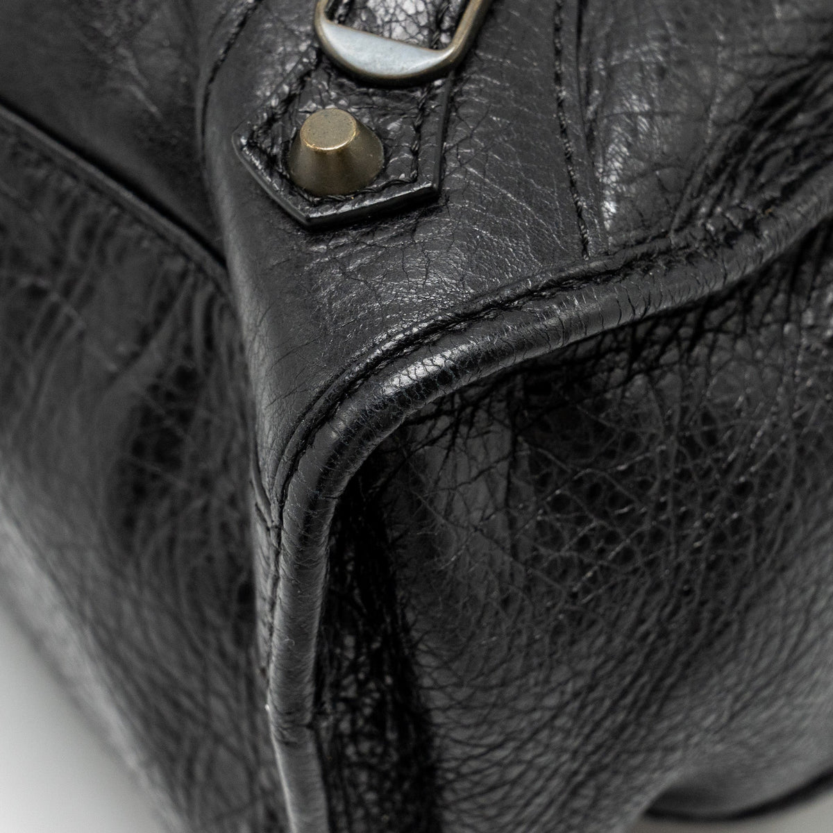BALENCIAGA GIANT CITY BAG LEATHER BLACK RUTHENIUM HARDWARE