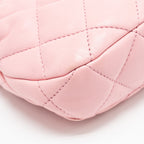 CHANEL 22K HOBO BAG WITH LOGO CHAIN LAMBSKIN PINK GHW (MICROCHIP)