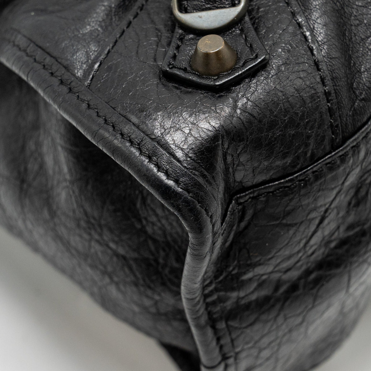 BALENCIAGA GIANT CITY BAG LEATHER BLACK RUTHENIUM HARDWARE