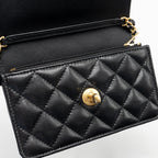 Chanel 23a mini wallet on chain caviar black GHW (microchip)
