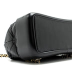 CHANEL SMALL GABRIELLE BACKPACK AGED CALFSKIN BLACK MULTICOLOR HARDWARE