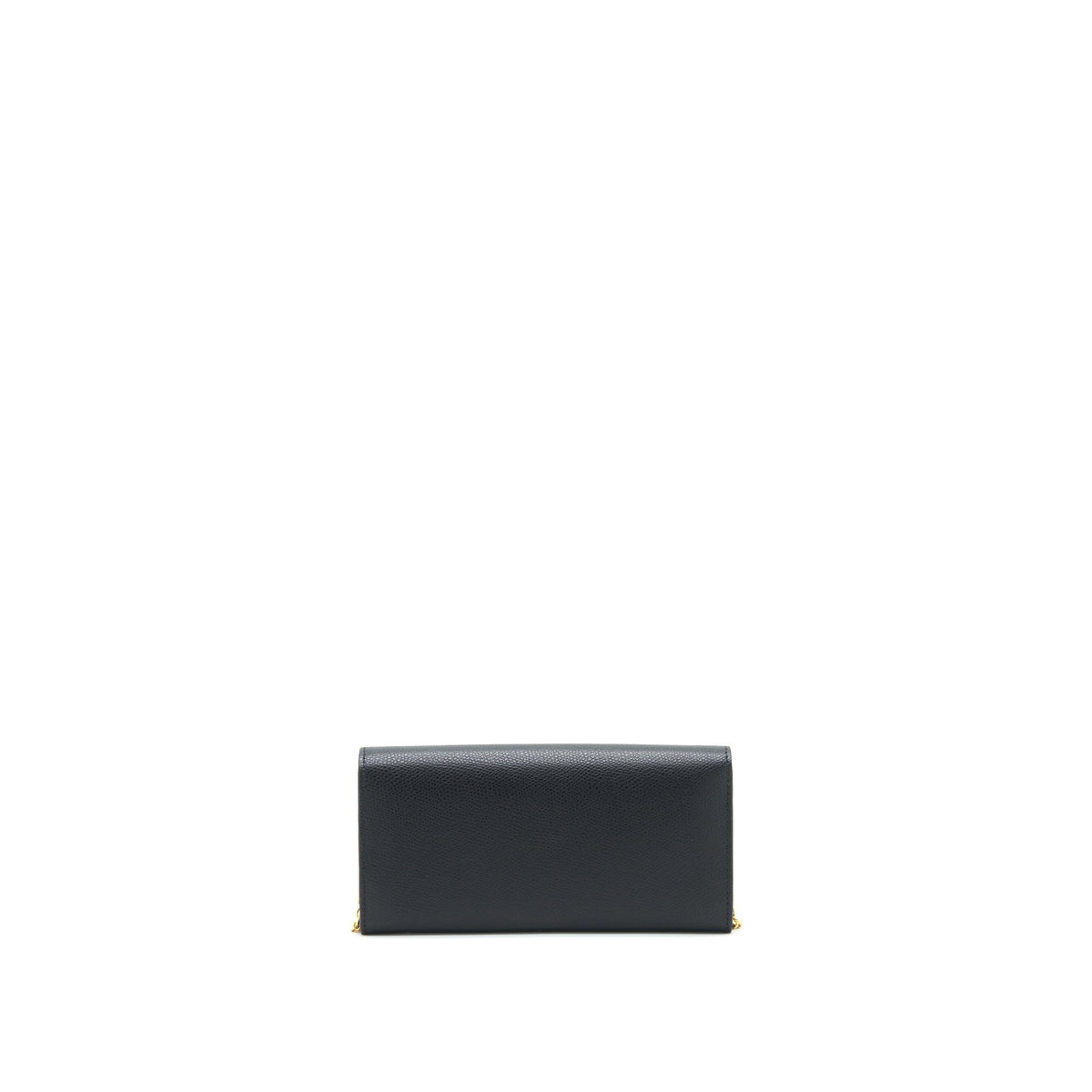 FENDI GRAINED CALFSKIN WALLET WITH CHAIN BLACK GHW