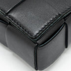 BOTTEGA VENETA SMALL CASSETTE BAG LAMBSKIN BLACK GHW