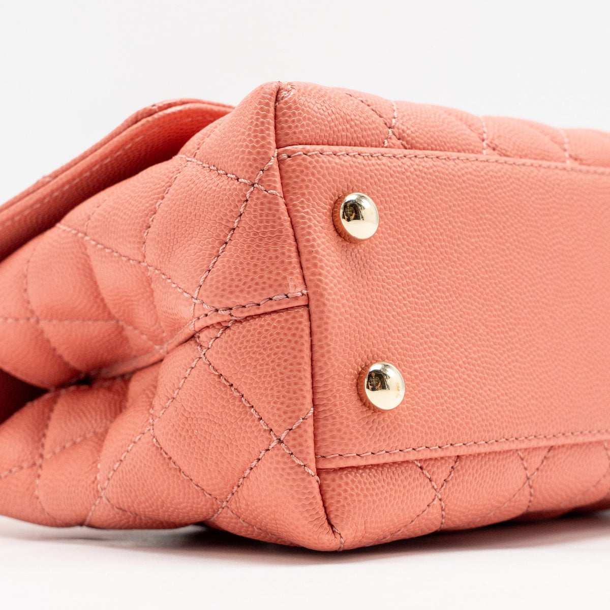 CHANEL SMALL COCO HANDLE CAVIAR PINK LGHW (MICROCHIP)