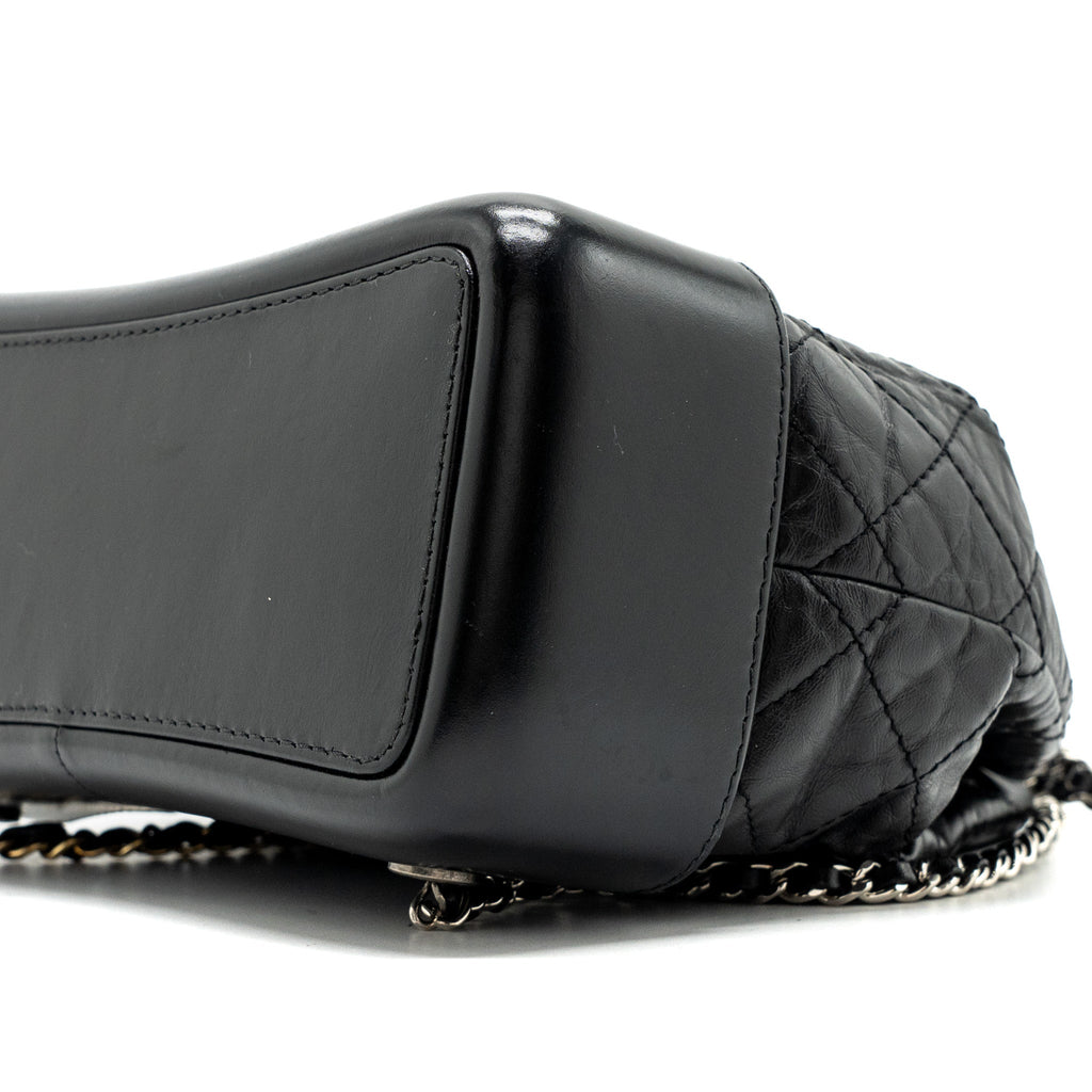 CHANEL SMALL GABRIELLE BACKPACK AGED CALFSKIN BLACK MULTICOLOR HARDWARE