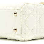 DIOR SMALL LADY DIOR MY ABCDIOR BAG LAMBSKIN WHITE LGHW