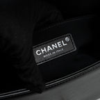CHANEL SMALL BOY BAG CALFSKIN BLACK SHW (MICROCHIP)