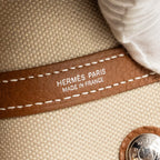 HERMES GARDEN PARTY 30 TOILE MILITARIES CANVAS / NEGONDA BETON / GOLD SHW