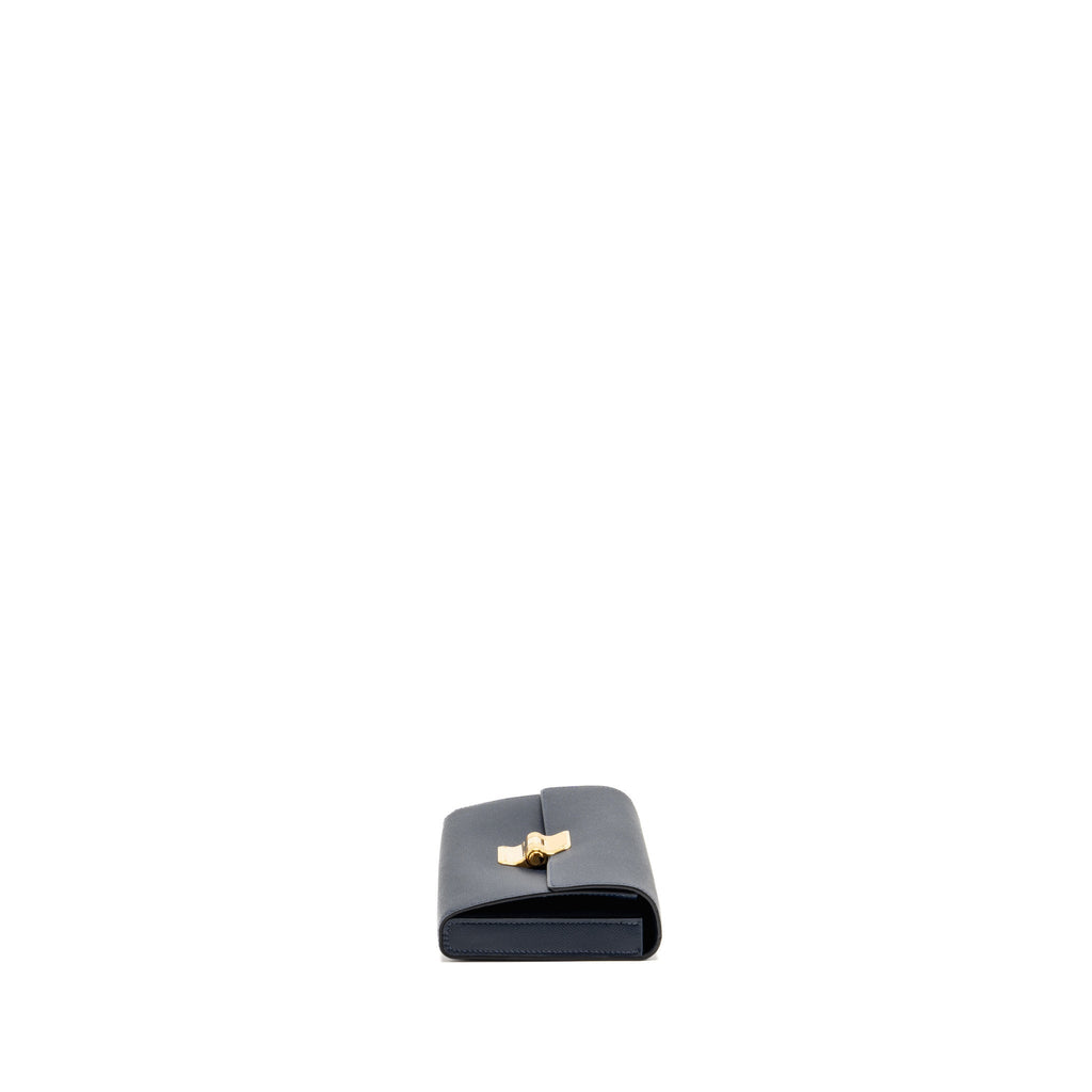 HERMES Charniere to go pouch Madame Blue Nuit GHW