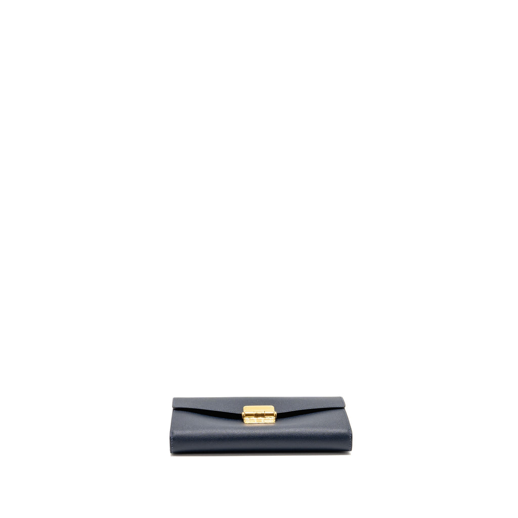 HERMES Charniere to go pouch Madame Blue Nuit GHW