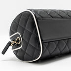 CHANEL 25P QUILTED BOWLING BAG LAMBSKIN BLACK LGHW (MICROCHIP)