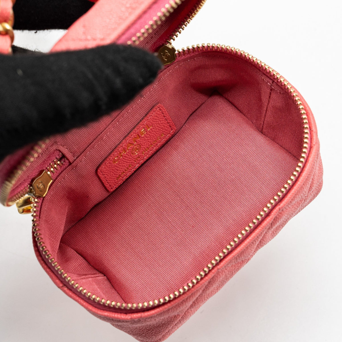 CHANEL TOP HANDLE MINI VANITY BAG CAVIAR PINK GHW