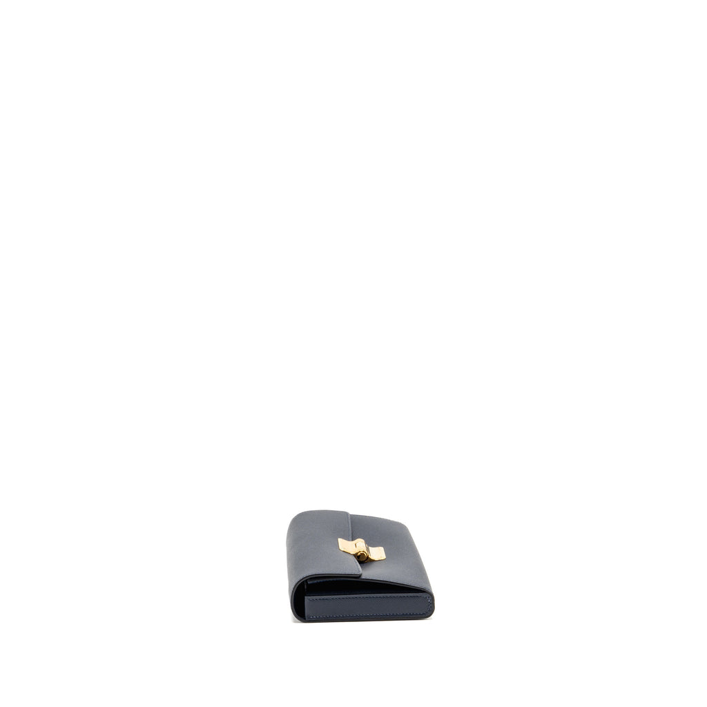 HERMES Charniere to go pouch Madame Blue Nuit GHW