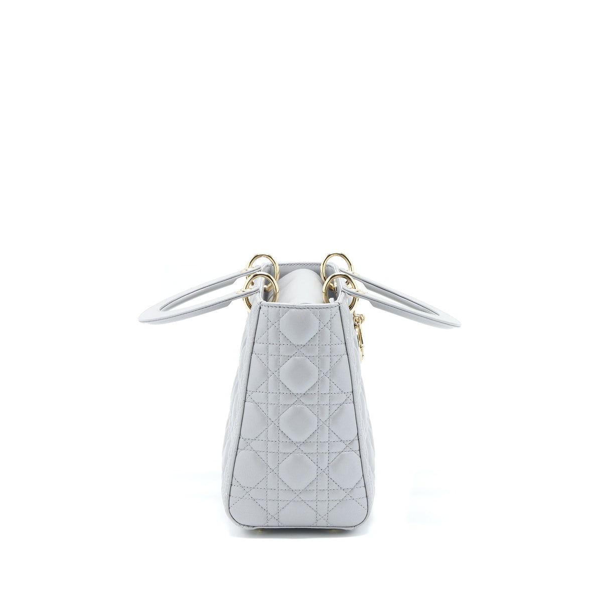 DIOR MEDIUM LADY DIOR LAMBSKIN GREY LGHW