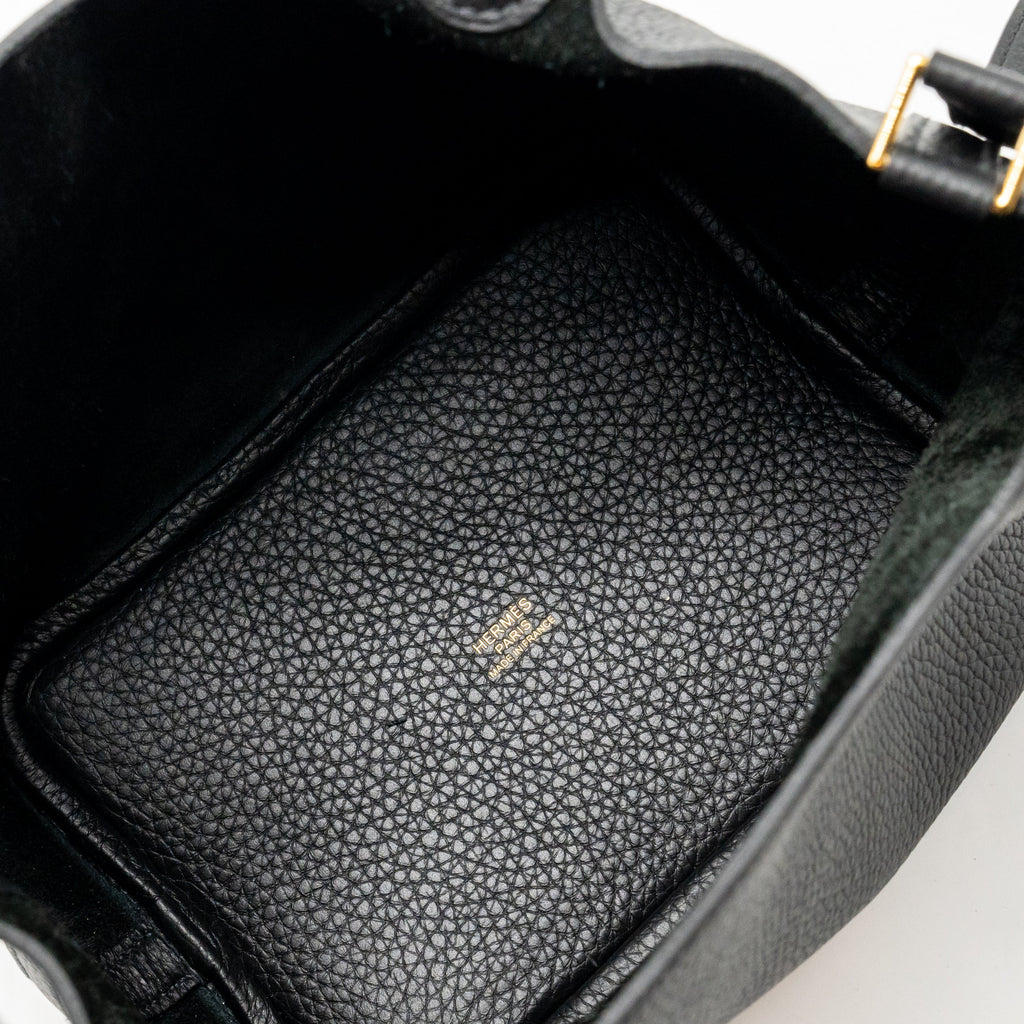 Hermes Picotin 18 Lock Bag Clemence Black GHW