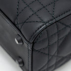 DIOR MINI LADY DIOR ULTRAMATTE CANNAGE CALFSKIN SO BLACK