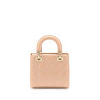 DIOR SMALL LADY DIOR PATENT LEATHER BEIGE LGHW