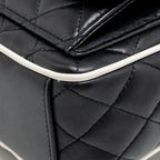 Chanel mini backpack/crossbody bag lambskin black/white LGHW (microchip)