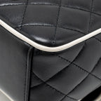 Chanel mini backpack/crossbody bag lambskin black/white LGHW (microchip)