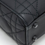 DIOR MINI LADY DIOR ULTRAMATTE CANNAGE CALFSKIN SO BLACK