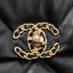 CHANEL MEDIUM 19 BAG GOATSKIN BLACK MULTICOLOUR HARDWARE