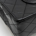 CHANEL VINTAGE MEDIUM CLASSIC DOUBLE FLAP BAG LAMBSKIN BLACK GHW