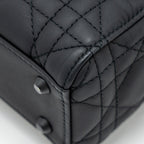 DIOR MINI LADY DIOR ULTRAMATTE CANNAGE CALFSKIN SO BLACK