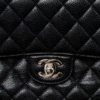 CHANEL MEDIUM CLASSIC DOUBLE FLAP BAG CAVIAR BLACK SHW