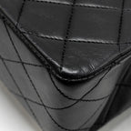 CHANEL VINTAGE MEDIUM CLASSIC DOUBLE FLAP BAG LAMBSKIN BLACK GHW