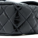 CHANEL 23C SMALL HOBO BAG SHINY CALFSKIN BLACK BRUSHED GHW (MICROCHIP)