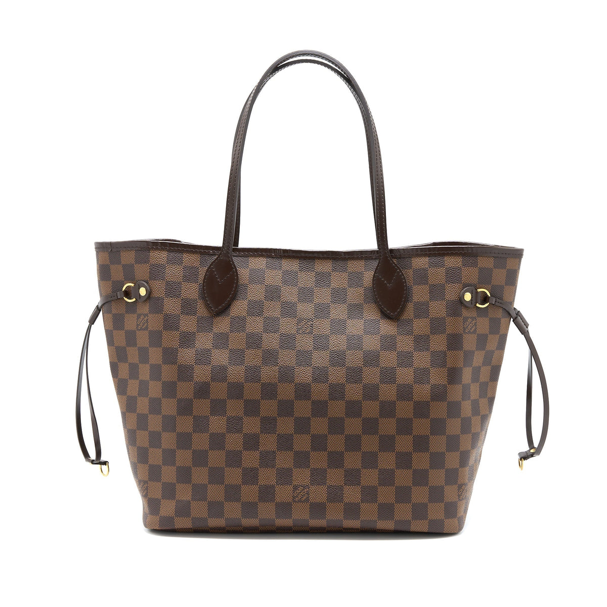 LOUIS VUITTON NEVERFULL MM DAMIER EBENE/PINK GHW