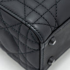 DIOR MINI LADY DIOR ULTRAMATTE CANNAGE CALFSKIN SO BLACK