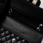CHANEL MEDIUM CLASSIC DOUBLE FLAP BAG CAVIAR BLACK SHW