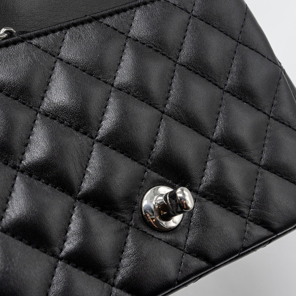 CHANEL MINI SQUARE FLAP BAG LAMBSKIN BLACK SHW (MICROCHIP)