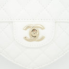 CHANEL 22S HEART BAG LAMBSKIN WHITE LGHW (MICROCHIP)