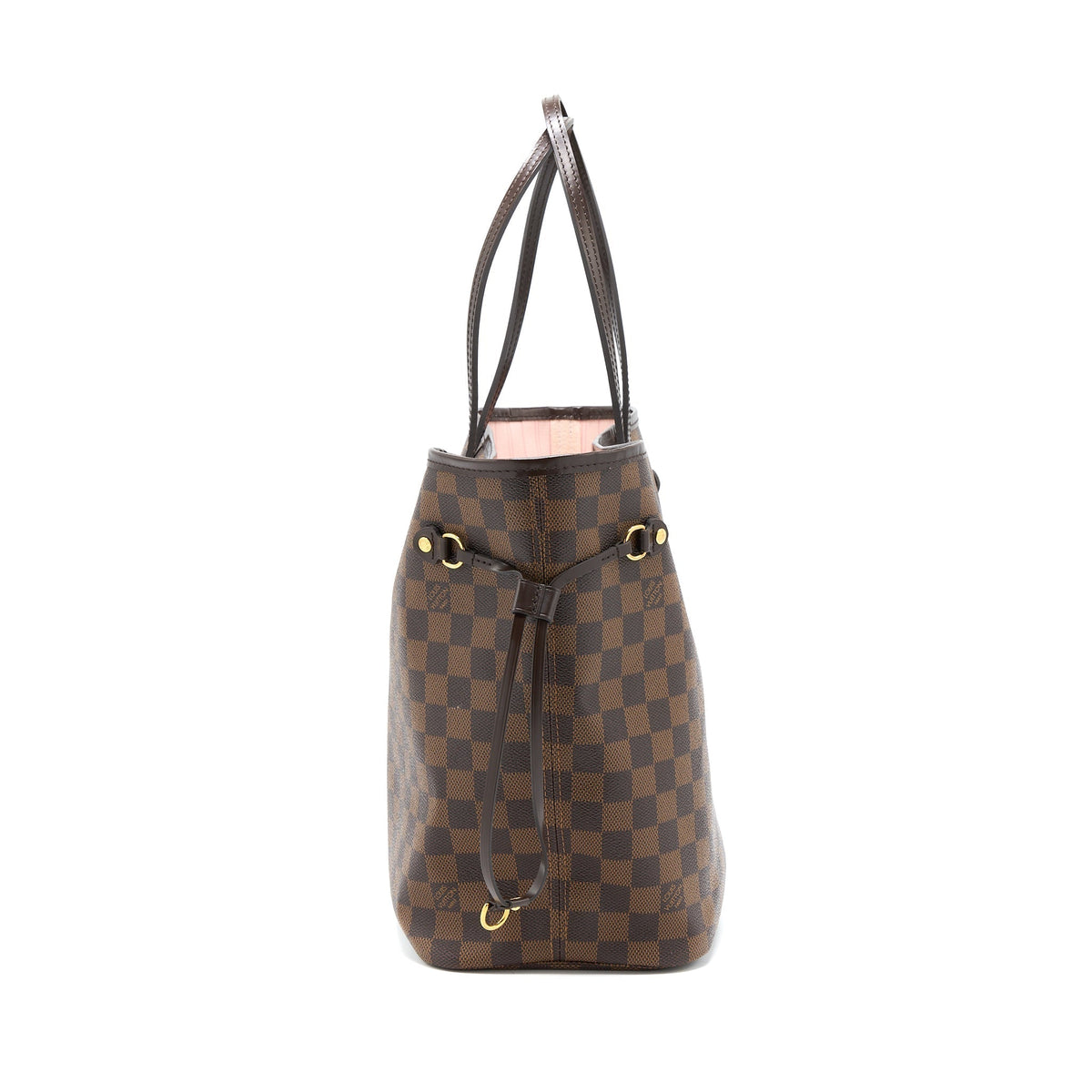 LOUIS VUITTON NEVERFULL MM DAMIER EBENE/PINK GHW