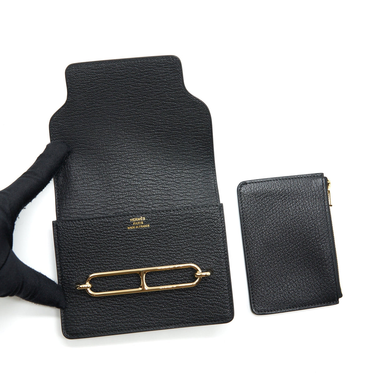 HERMES ROULIS SLIM CHÈVRE MYSORE BLACK GHW